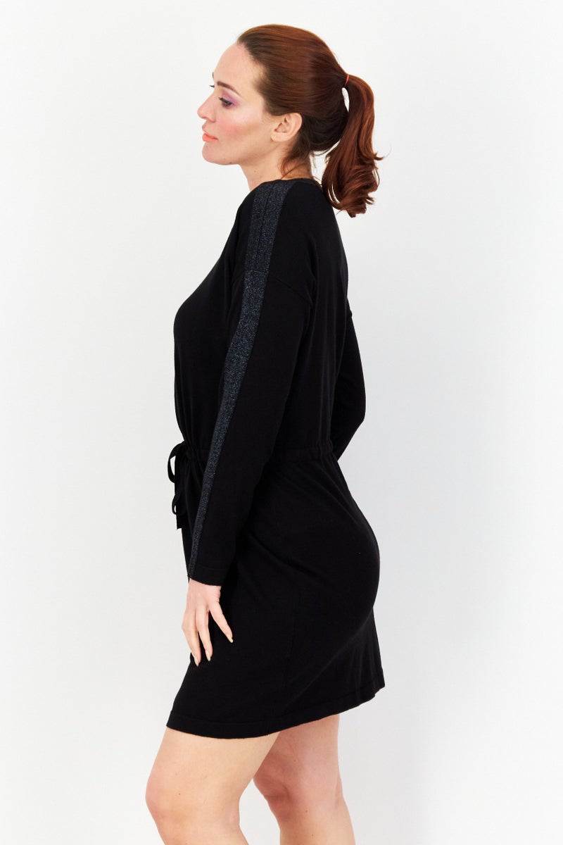 Zero Women Plain Mini Dress, Black - Image 2